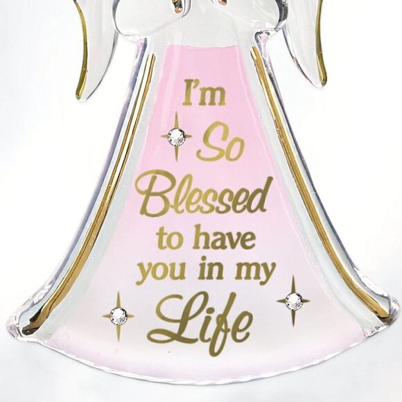 Glass Baron Angel "I'm Blessed" Ornament in Gift Box - Picture 2 of 3